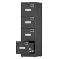 Black 4-Drawer Metal File Cabinet with Lock Y6593