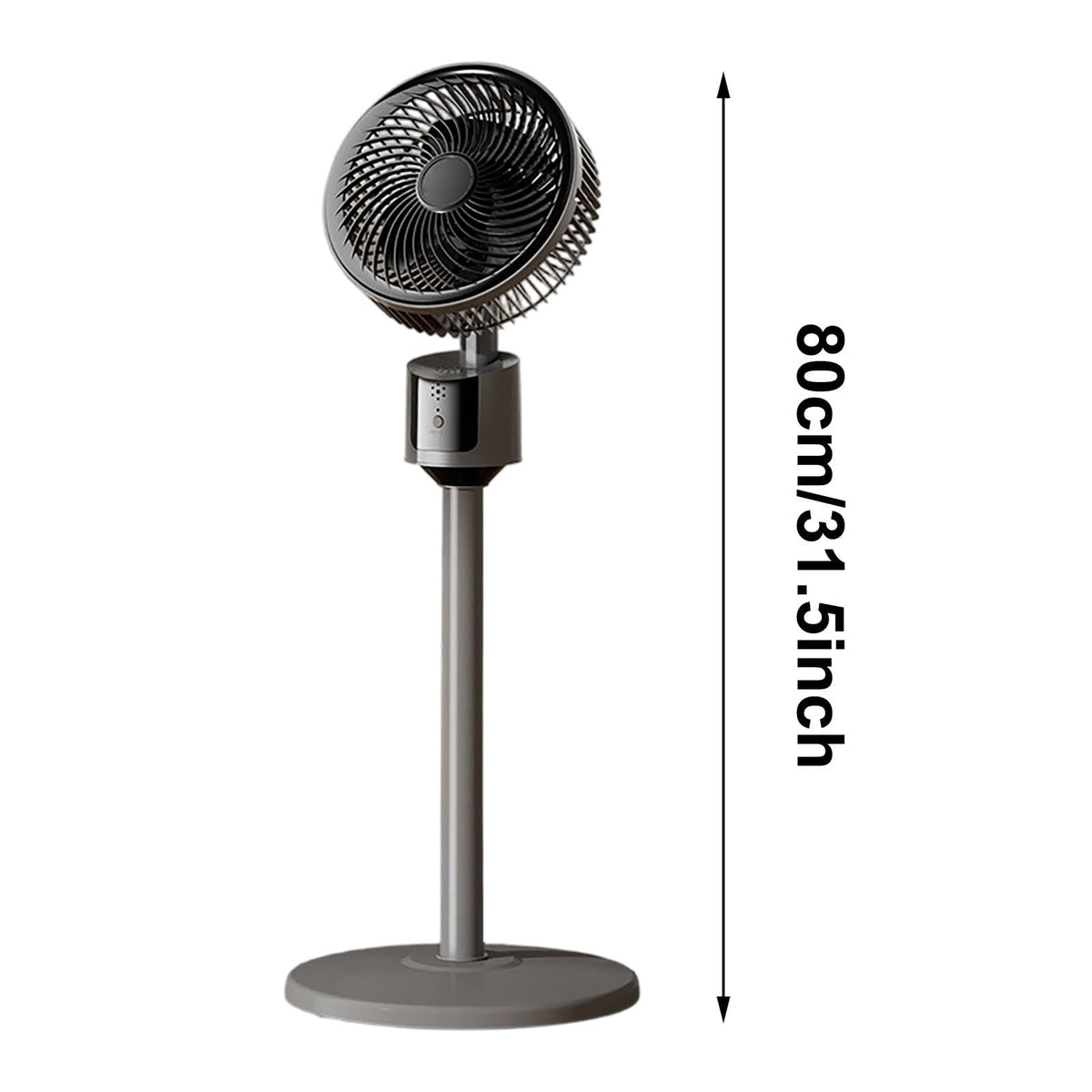 Standing Fan with Remote, 90° Oscillating, 3 Speeds, Adjustable Height, Gray B90170
