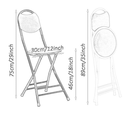 18 Inch Black Folding Bar Stool with Back B306