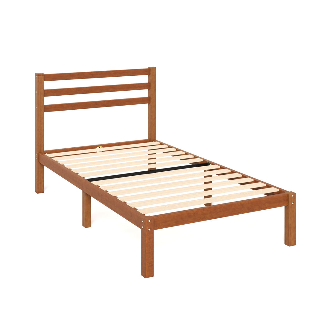 Twin Bamboo Platform Bed Frame with Headboard N4848