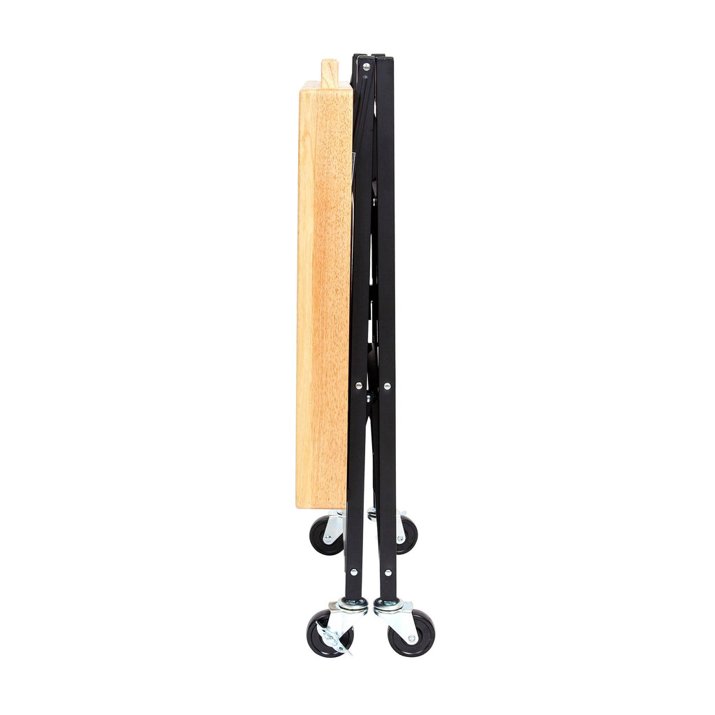 Black 3-Tier Folding Kitchen Cart with Wheels M25406