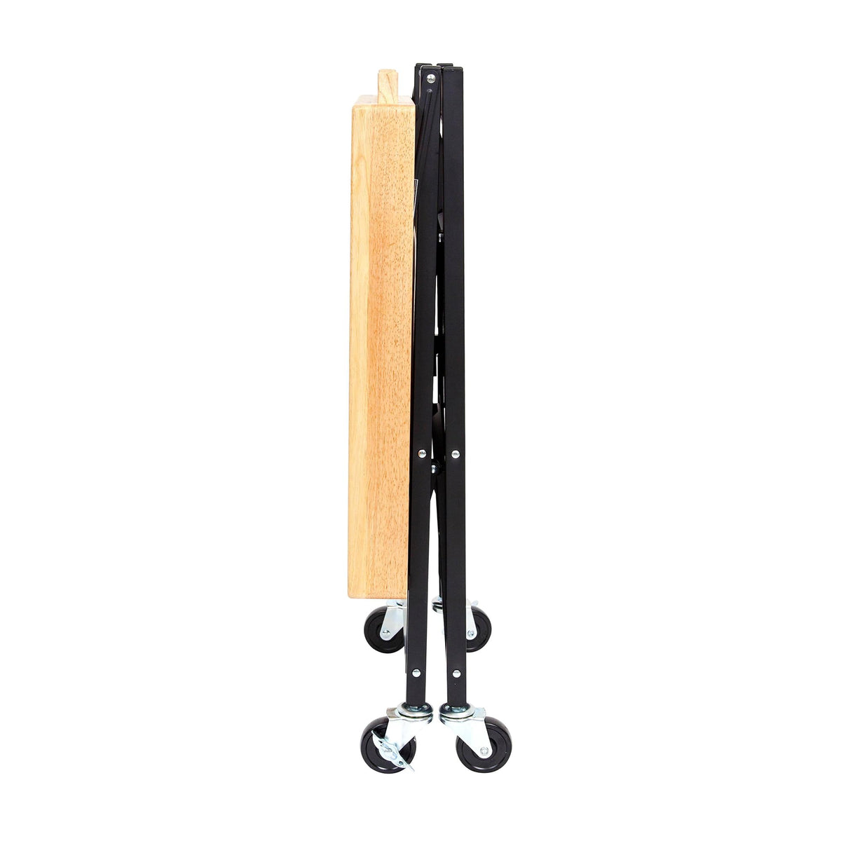 Black 3-Tier Folding Kitchen Cart with Wheels M25406