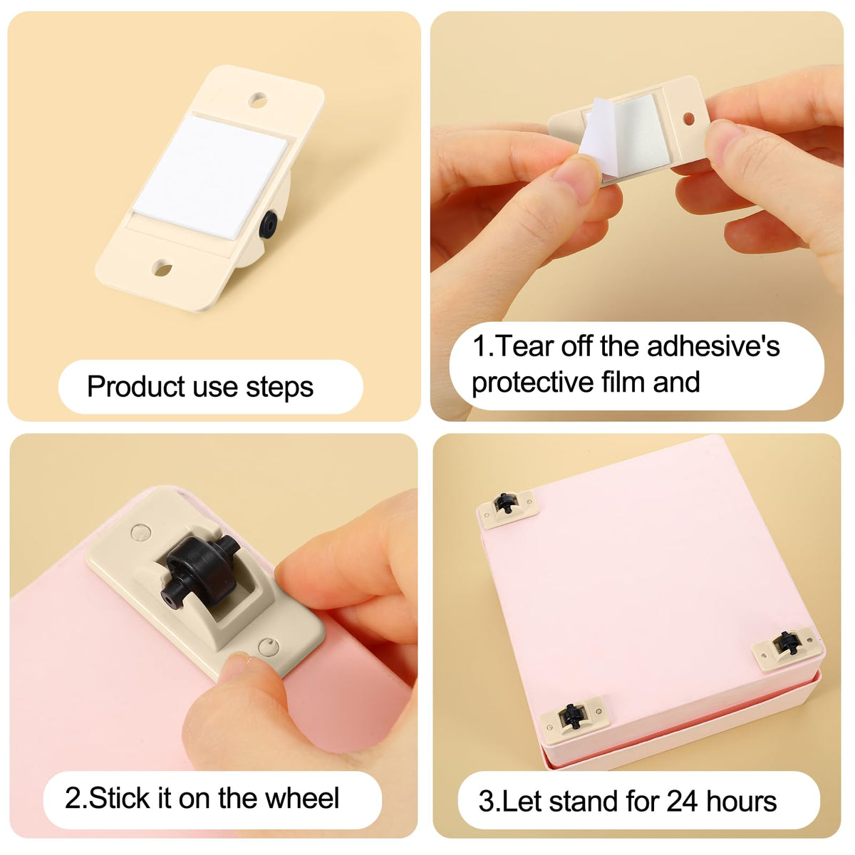 24 Pack Self Adhesive Mini Casters X627133
