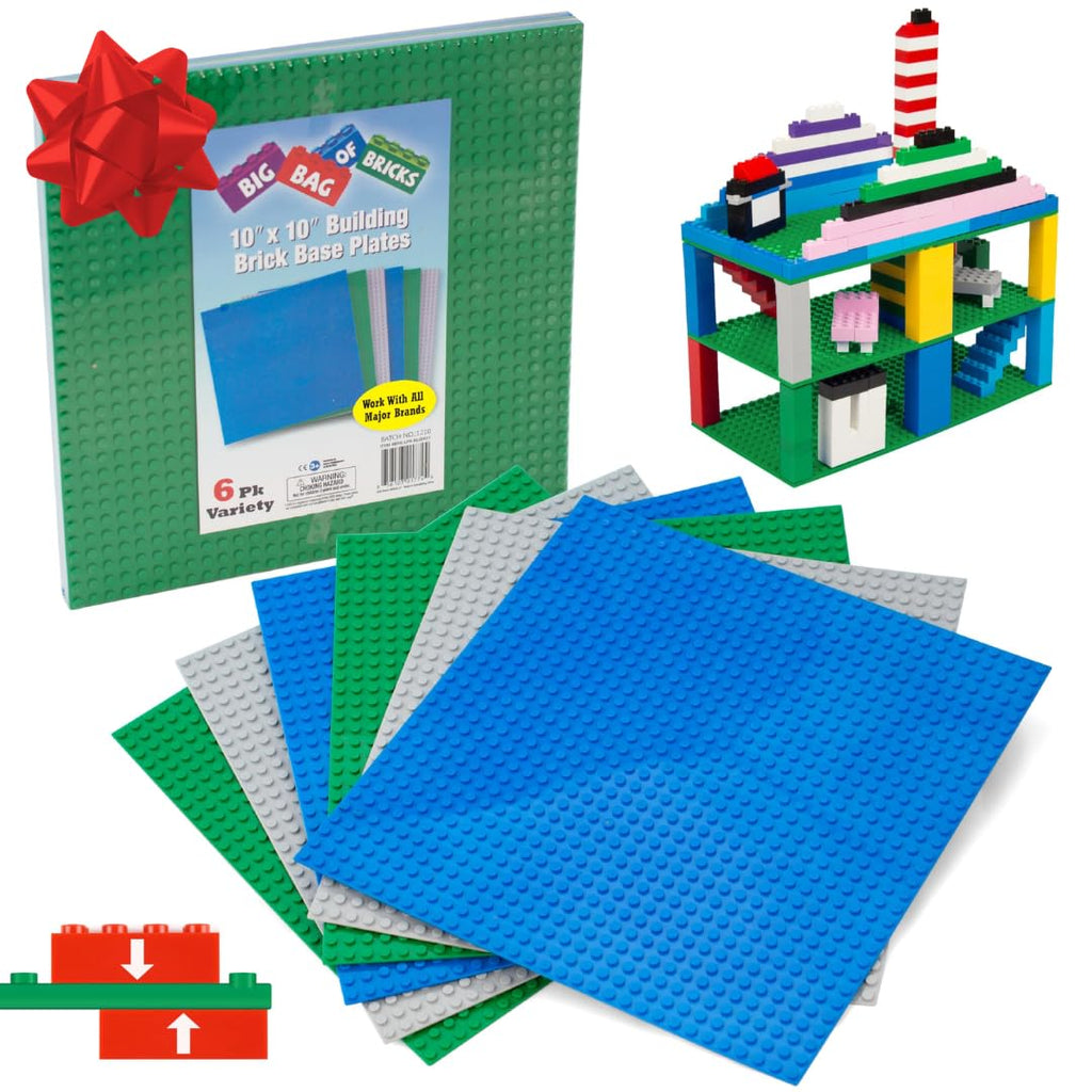 Green Blue White 10x10" Building Bricks Baseplates 4 Pack M227