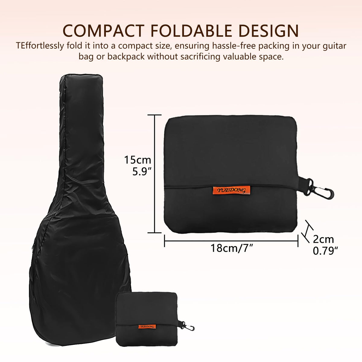 Black Waterproof Electric Guitar Bag Rain Cover Y83343