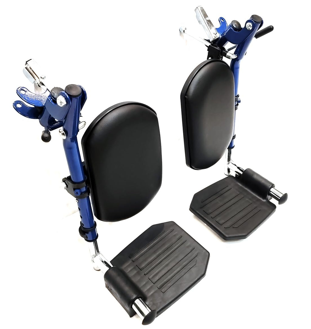 Blue Wheelchair Elevating Leg Rest with Padded Calf Pad L282