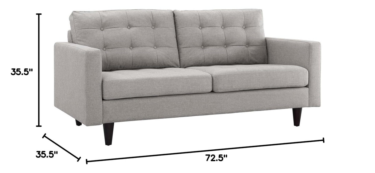 Light Gray Upholstered Fabric Loveseat J907724