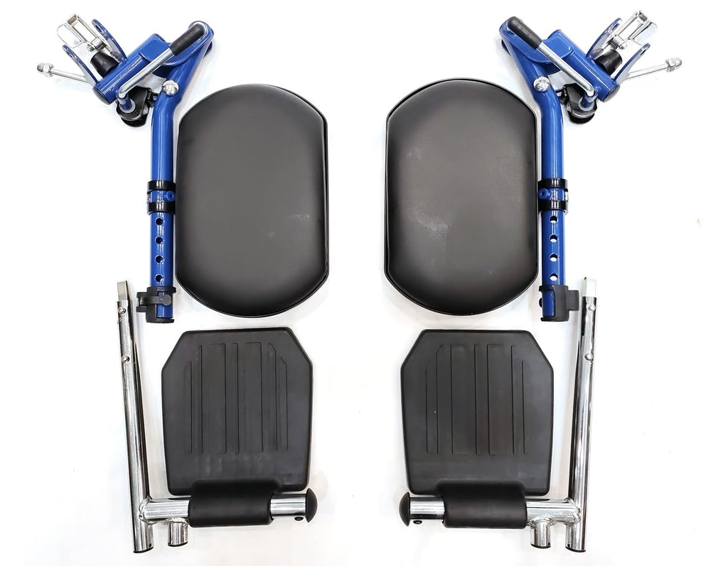 Blue Wheelchair Elevating Leg Rest with Padded Calf Pad L282