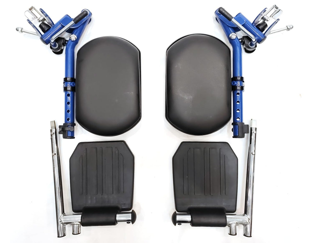Blue Wheelchair Elevating Leg Rest with Padded Calf Pad L282