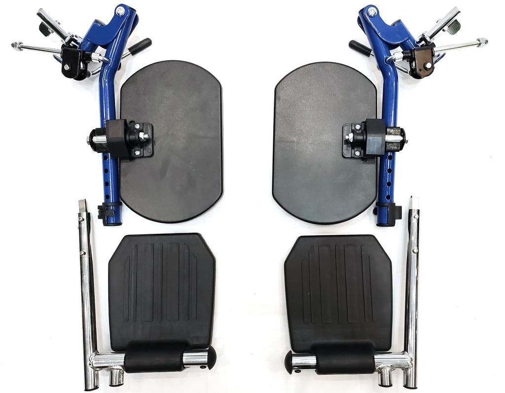 Blue Wheelchair Elevating Leg Rest with Padded Calf Pad L282