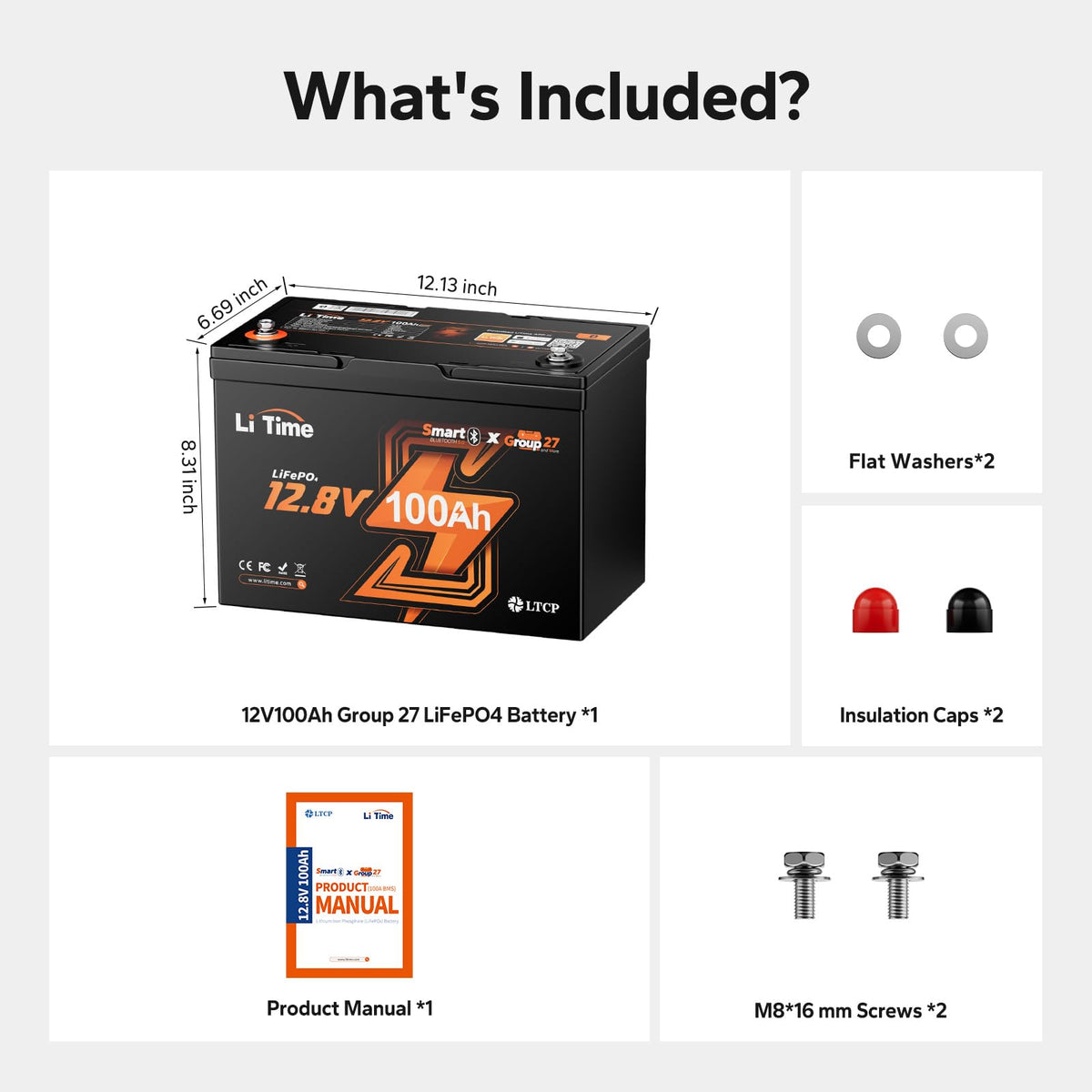 12V 100Ah LiFePO4 Battery V7448