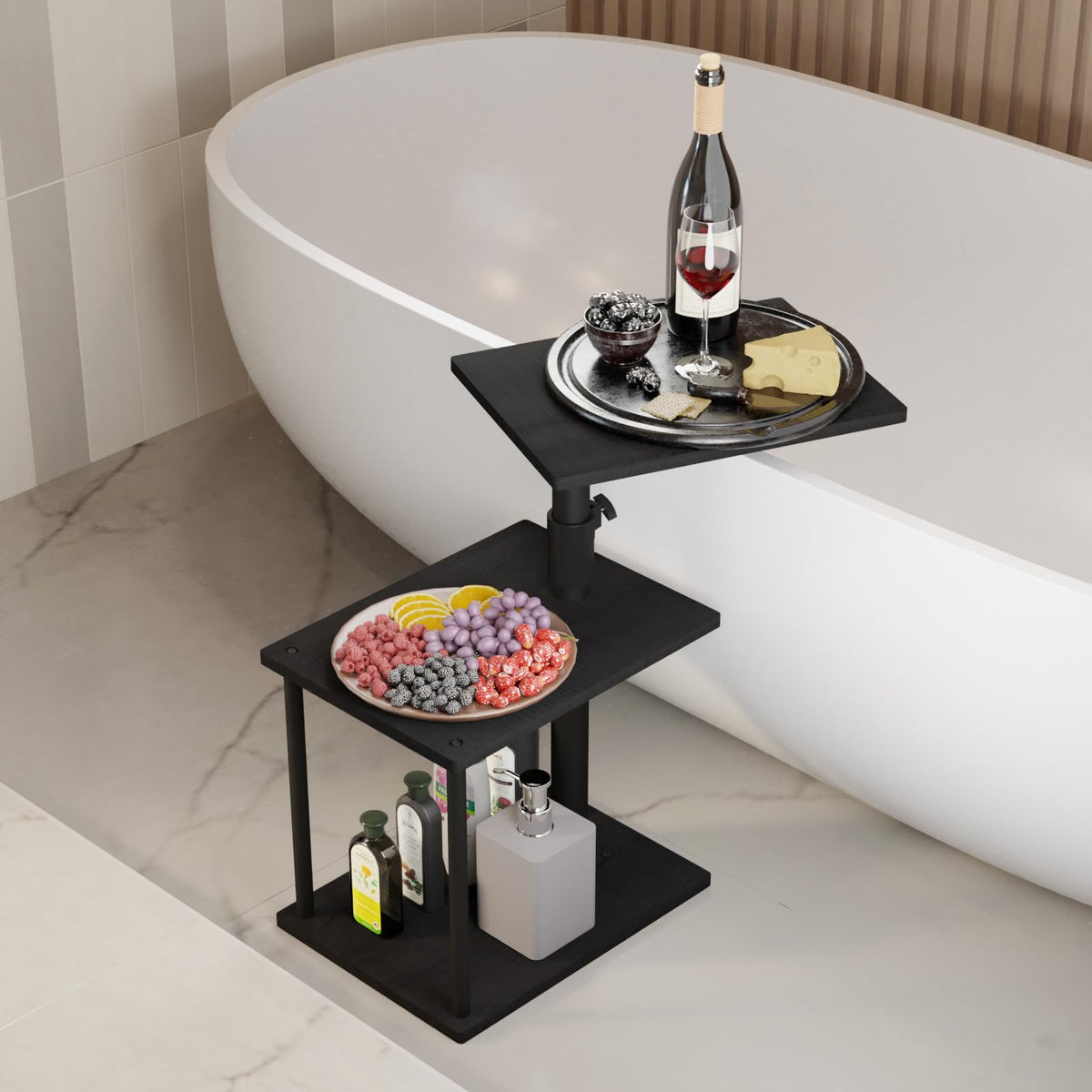 Swivel Side Table with Storage Shelf S895351