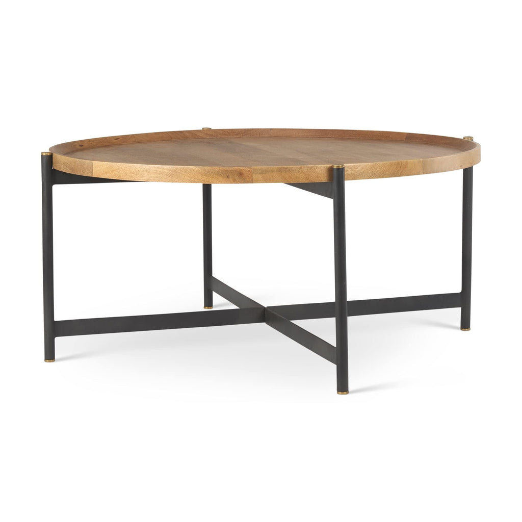 Medium Brown Solid Wood Round Coffee Table R794535