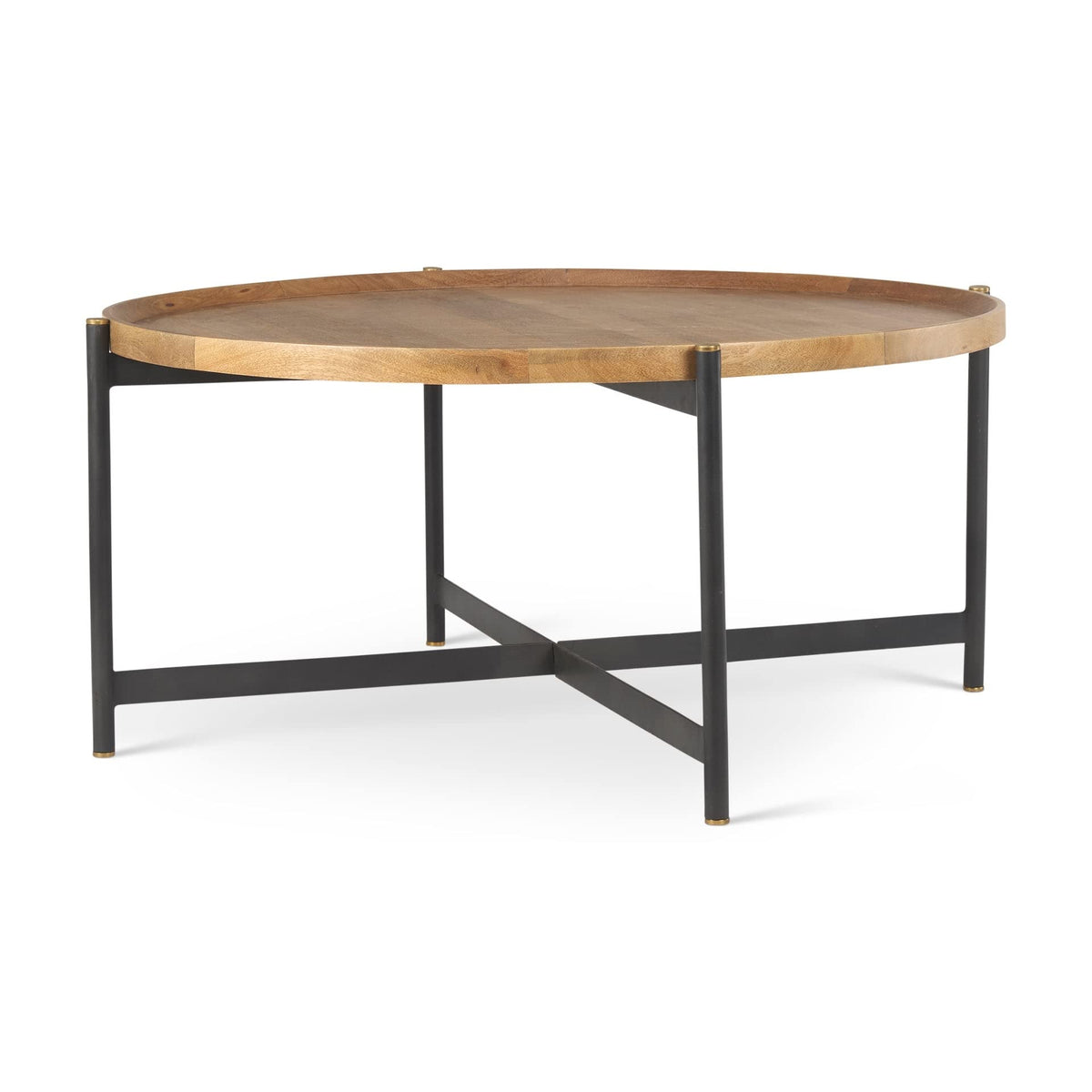 Medium Brown Solid Wood Round Coffee Table R794535