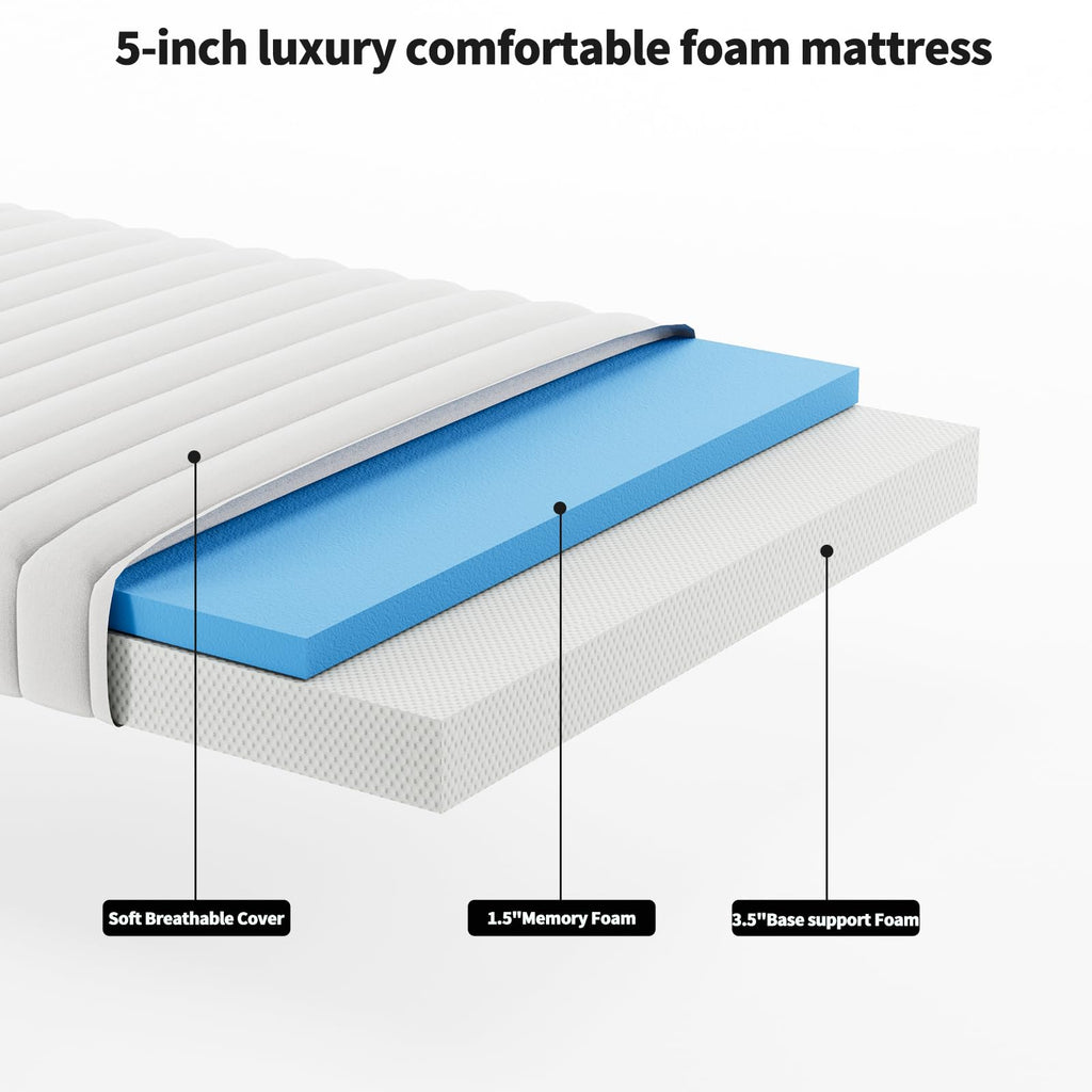 Queen Size Folding Bed with Memory Mattress Y68673