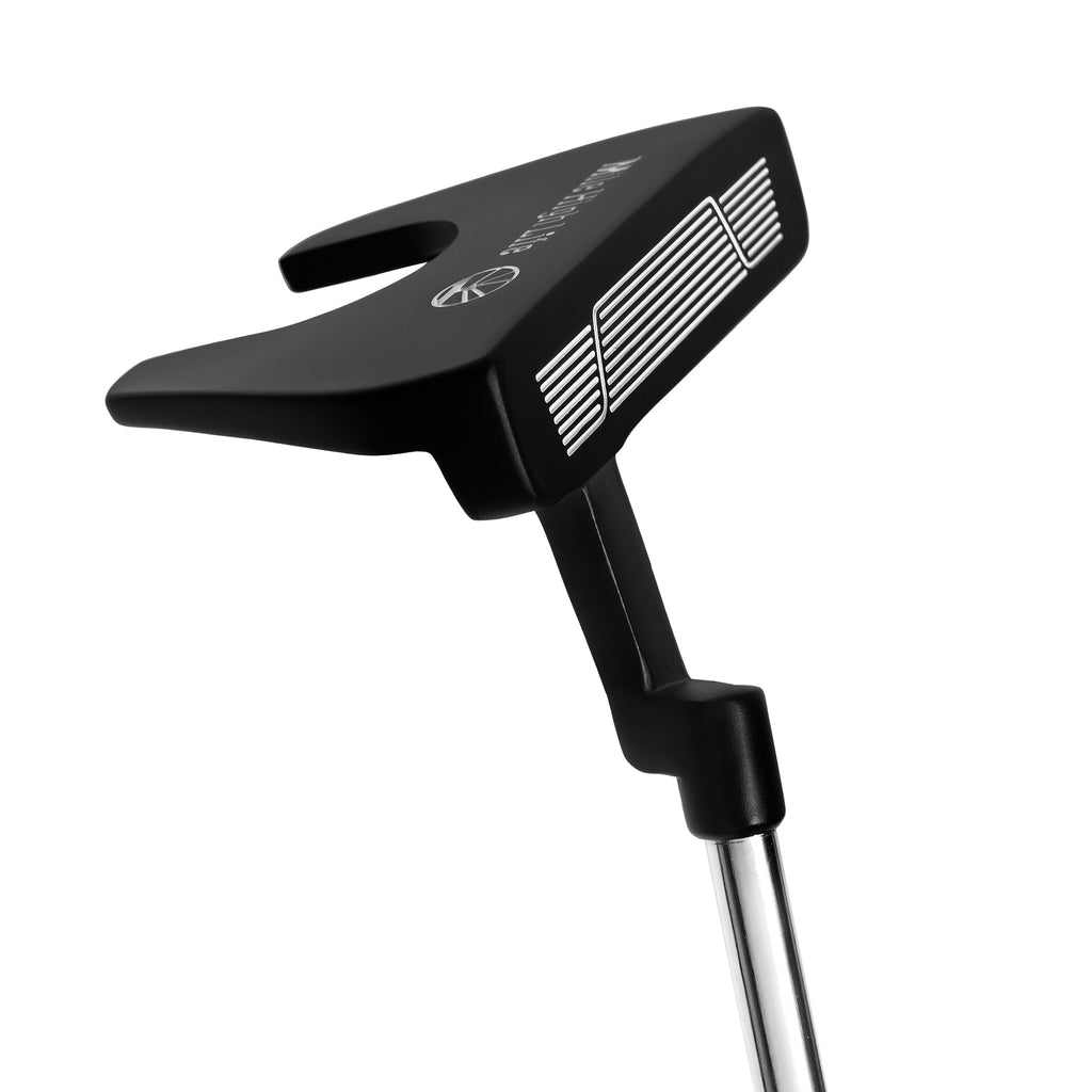 Right-Handed Matte Black Golf Putter with Aim Line & Grip K161