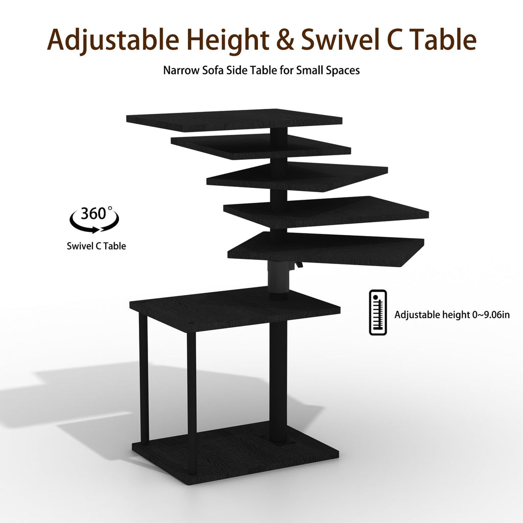 Swivel Side Table with Storage Shelf S895351