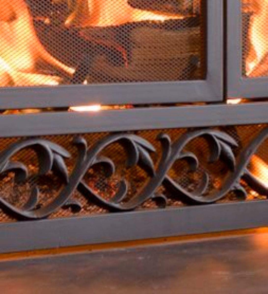 Black Metal Fireplace Screen Y72909