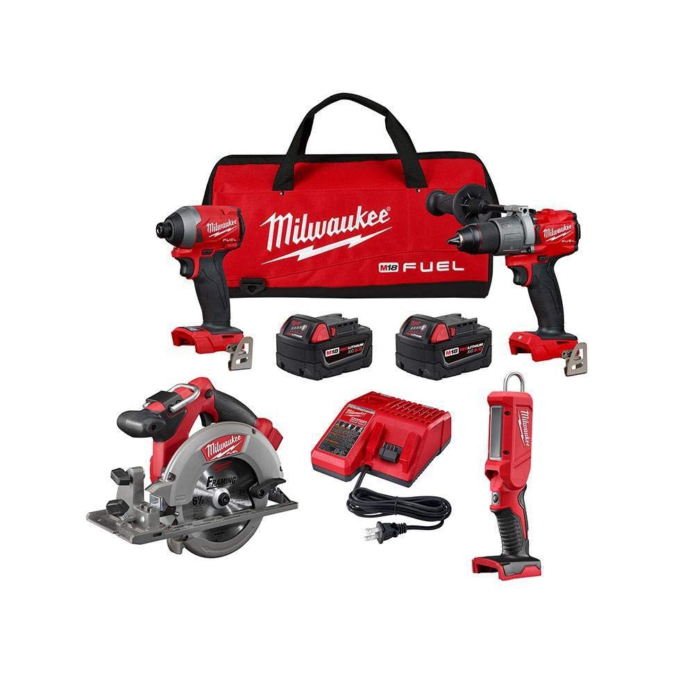 18-Volt Lithium-Ion Brushless Cordless 4-Tool Combo Kit with 5.0 Ah Batteries J14280