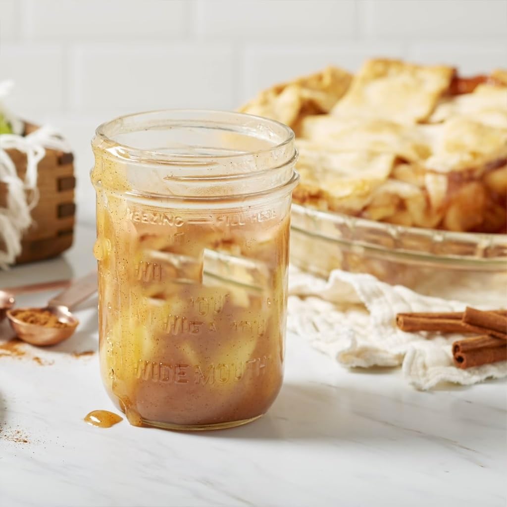 16oz Regular Mouth Glass Canning Jars With Lids, 12 Count E606