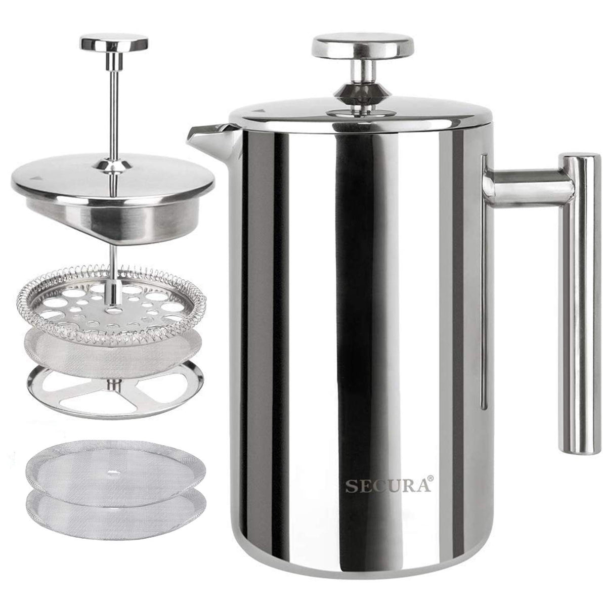 French Press Coffee Maker 304 Grade Stainless Steel Insulated 17oz G61325