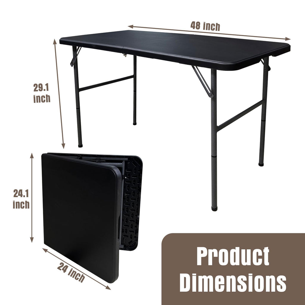 4 Foot Heavy Duty Fold-in-Half Folding Table with Handle R86600
