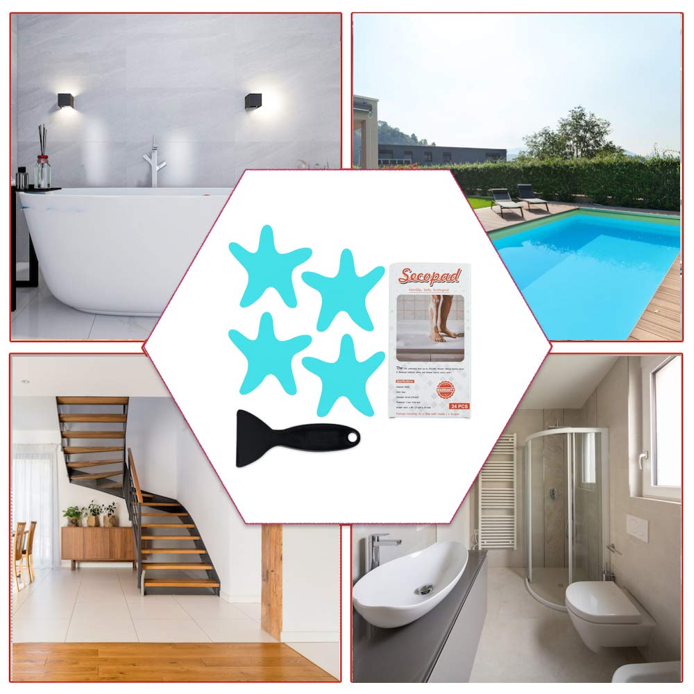 Blue Non Slip Bathtub Stickers 24PCS E6464