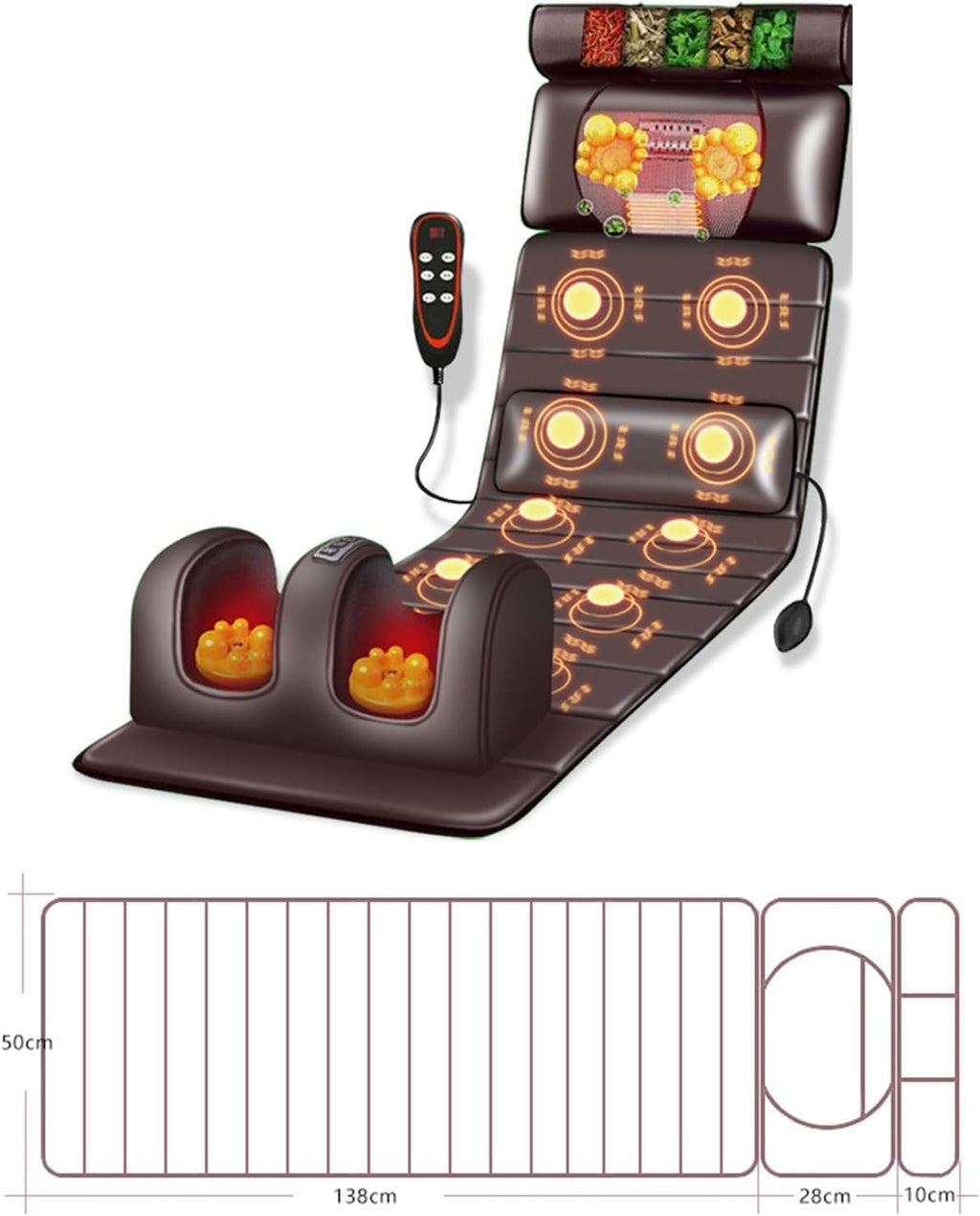 Full Body Massage Mat with Heat Kneading & Vibration L7608