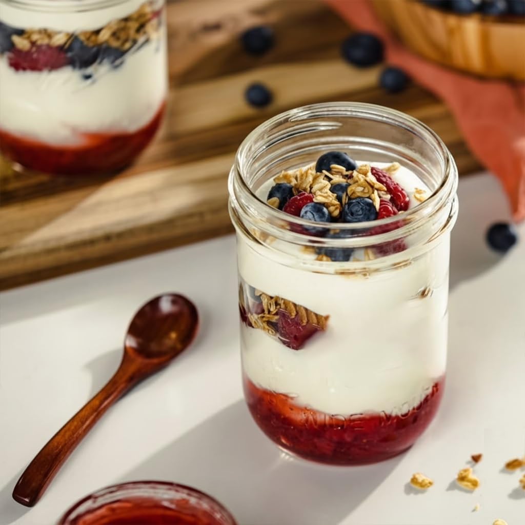 16oz Regular Mouth Glass Canning Jars With Lids, 12 Count E606
