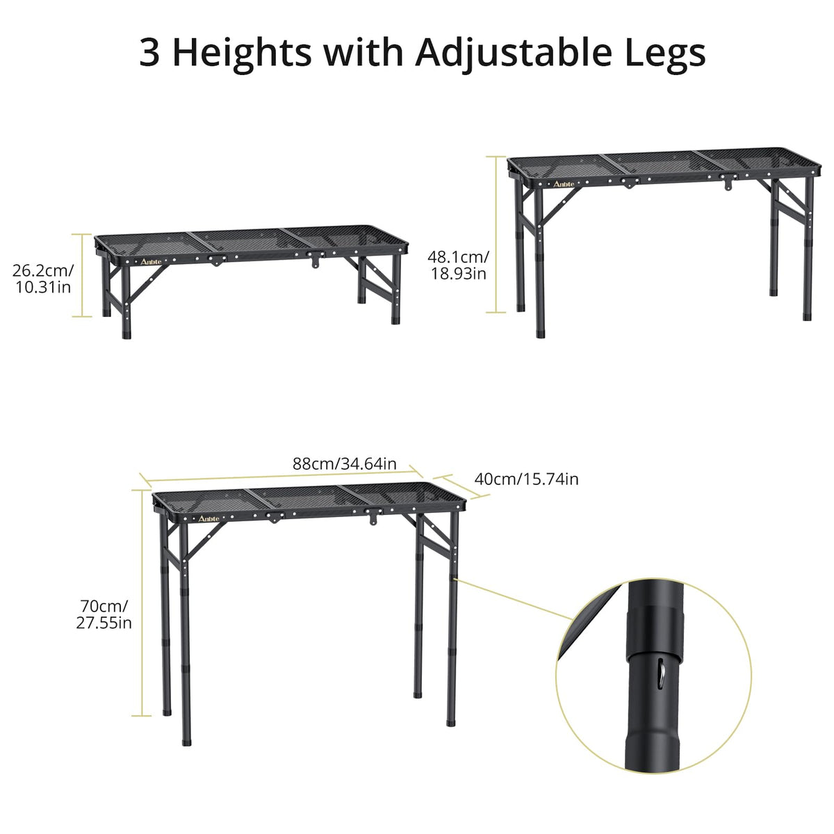 Folding Aluminum Camping Table 3 ft N169138