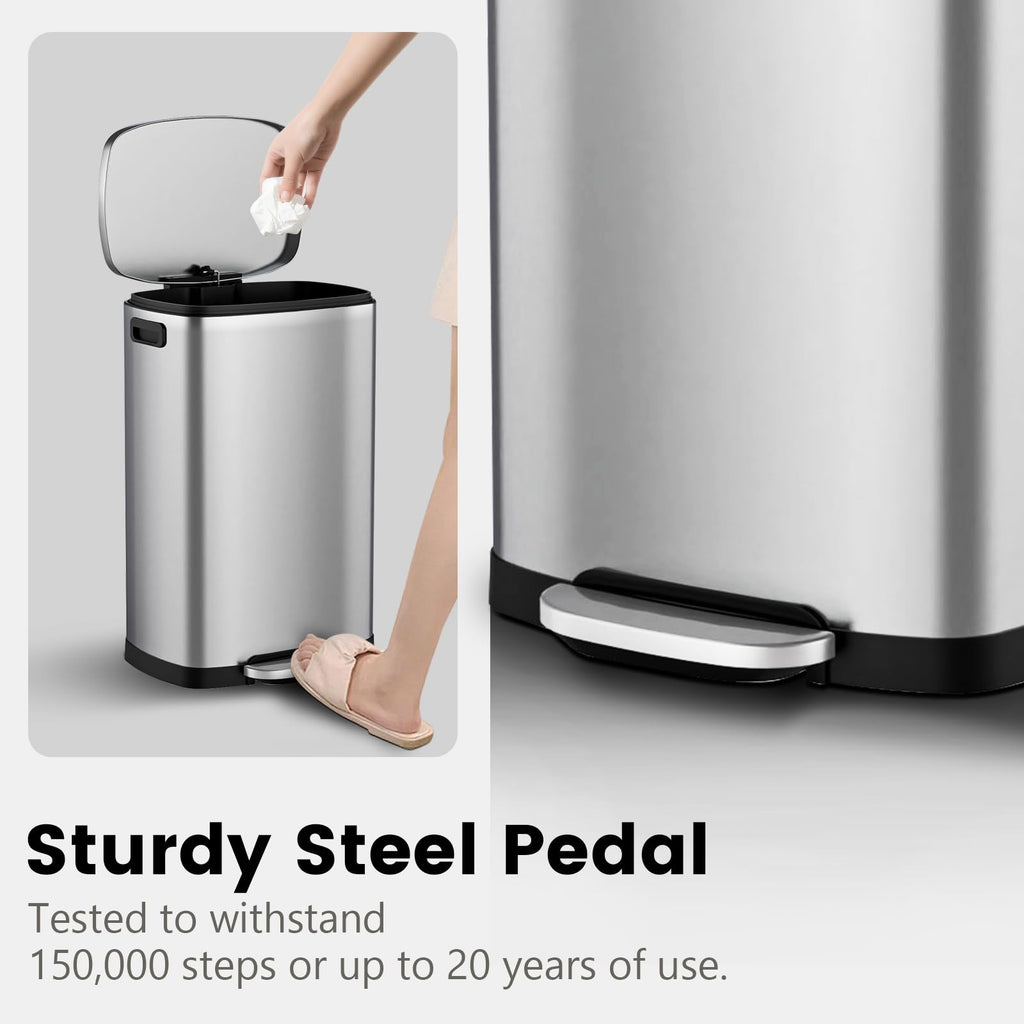 13 Gal Stainless Steel Kitchen Trash Can O58795
