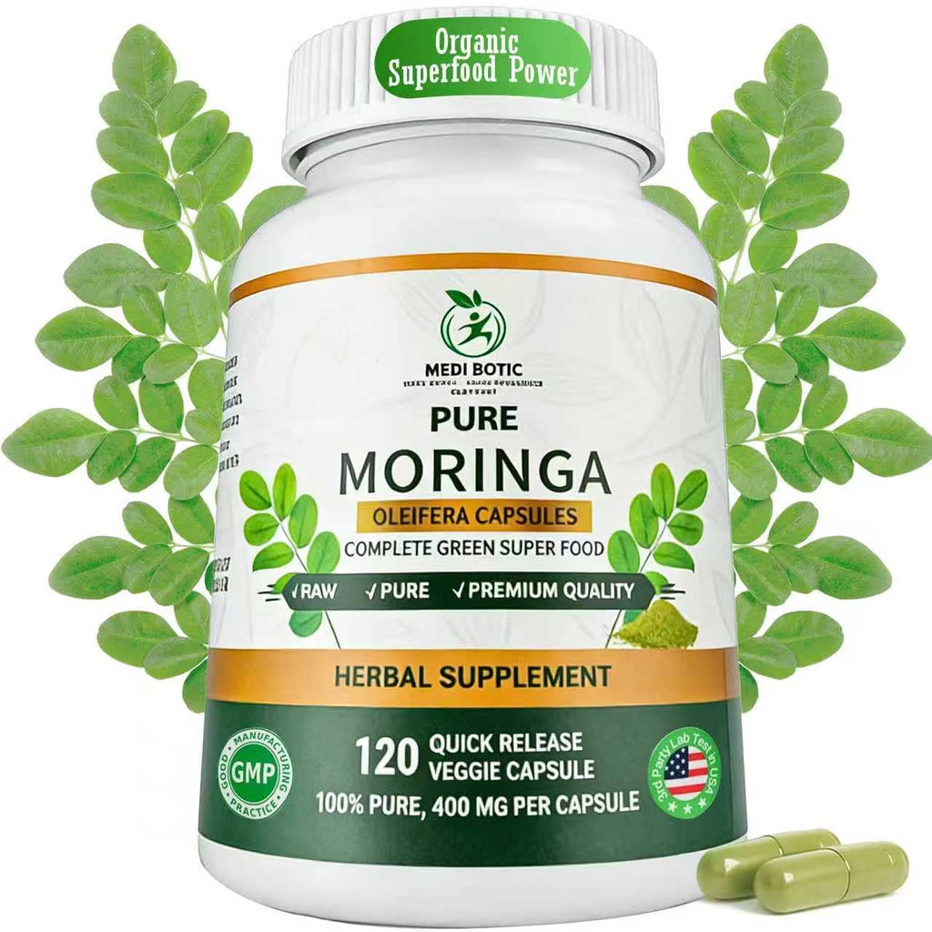 Organic Moringa Capsules 800mg 120 Count M420