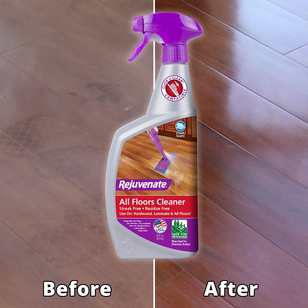 Wood Floor Restorer and Polish with High Gloss Finish 32oz and PH Balanced Floor Cleaner L515407