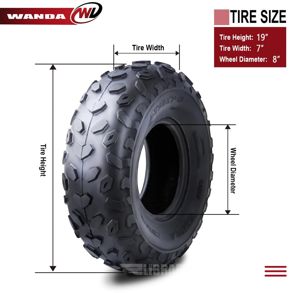 2 New Sport ATV Tires 19x7-8 4PR R311230