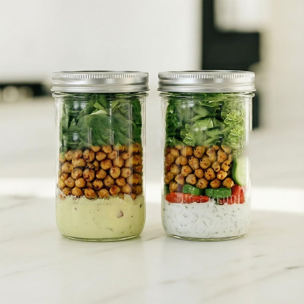 16oz Regular Mouth Glass Canning Jars With Lids, 12 Count E606