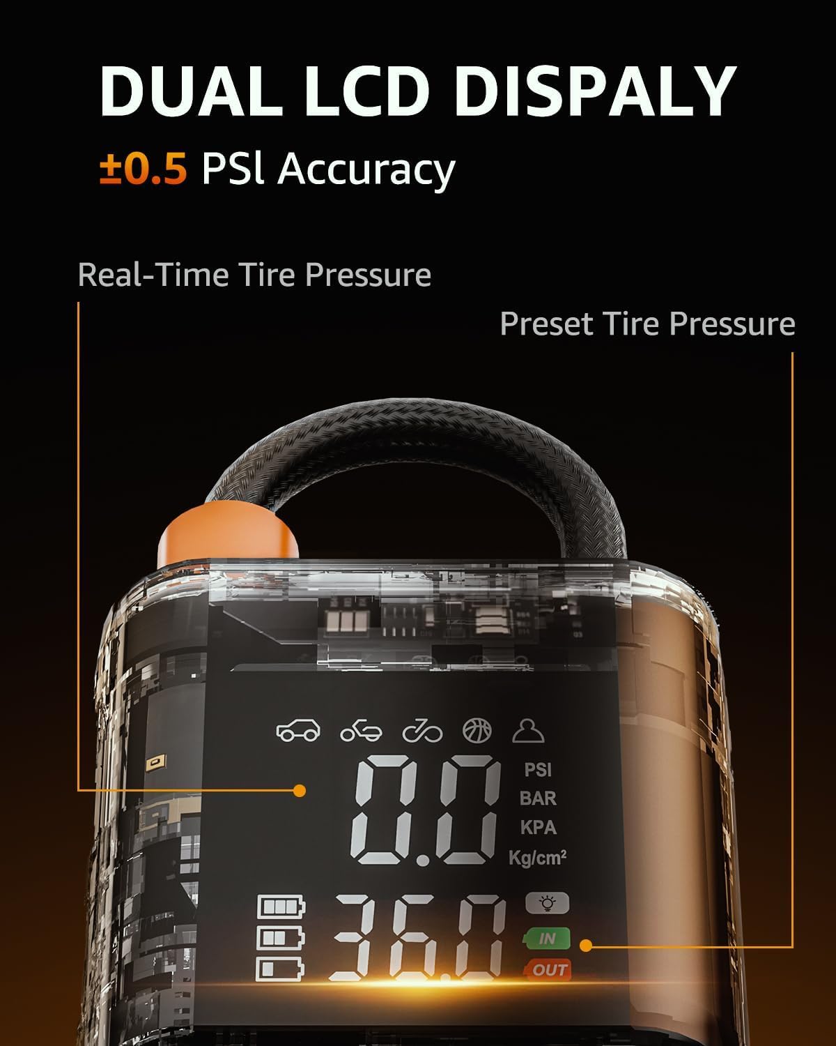 Portable Cordless Tire Inflator Air Compressor 150 PSI T728