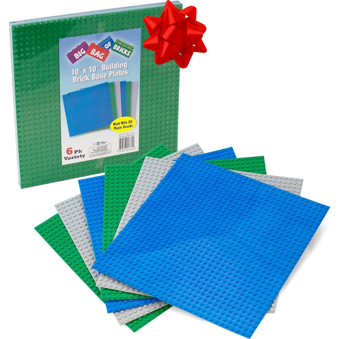 Green Blue White 10x10" Building Bricks Baseplates 4 Pack M227