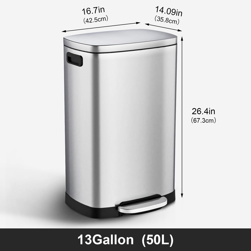13 Gal Stainless Steel Kitchen Trash Can O58795