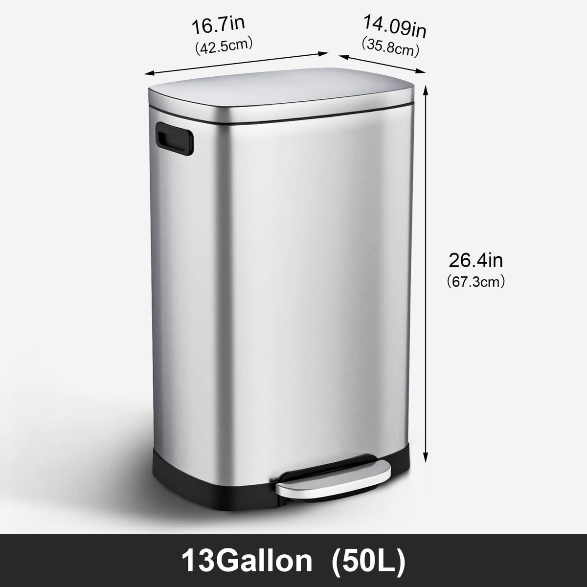 13 Gal Stainless Steel Kitchen Trash Can O58795