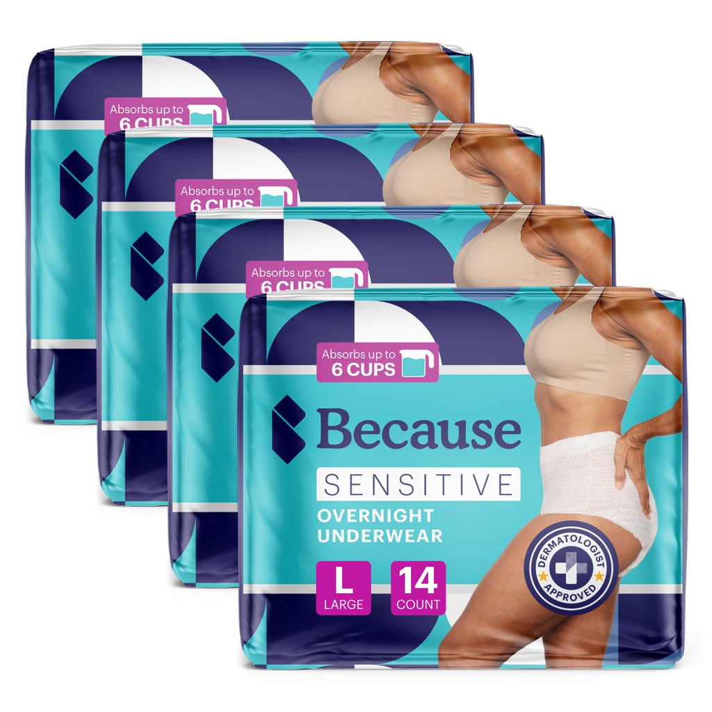 Adult Incontinence Underwear for Sensitive Skin, White Large, 56 Count V751