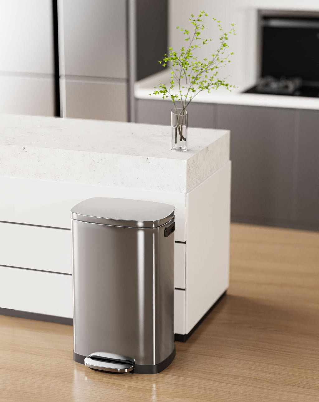 13 Gal Stainless Steel Kitchen Trash Can O58795