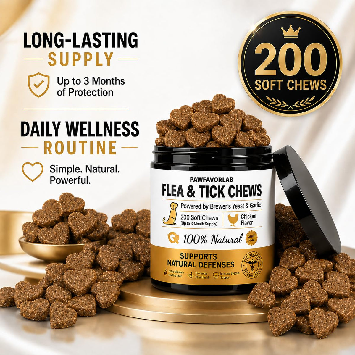 Chicken Flavor Soft Chews for Dogs - 200 Count M338