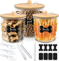 3 Pack Airtight Dog Food Storage Container with Bamboo Lids A88217
