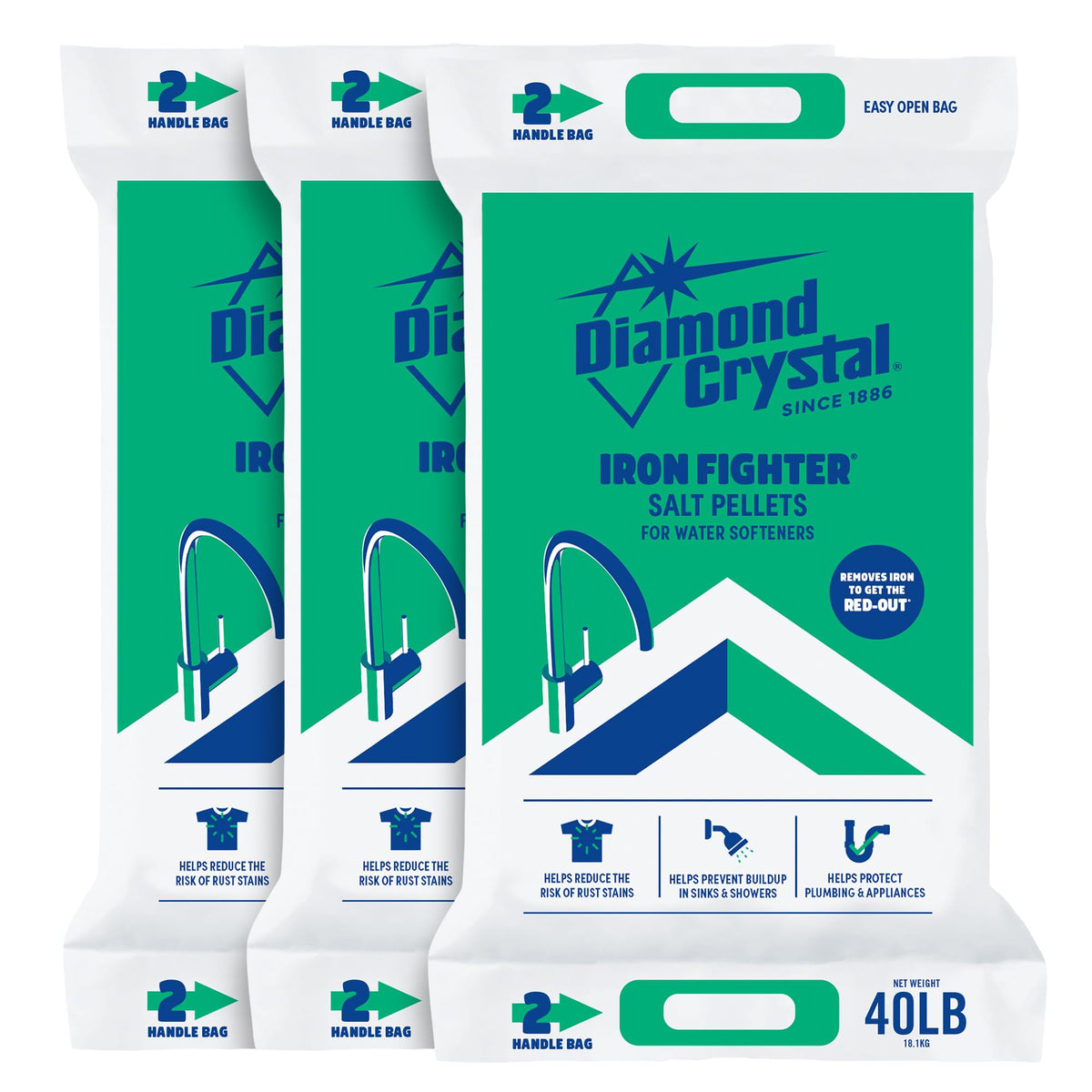 3 Pack Water Softener Salt Pellets, 40 lb N449