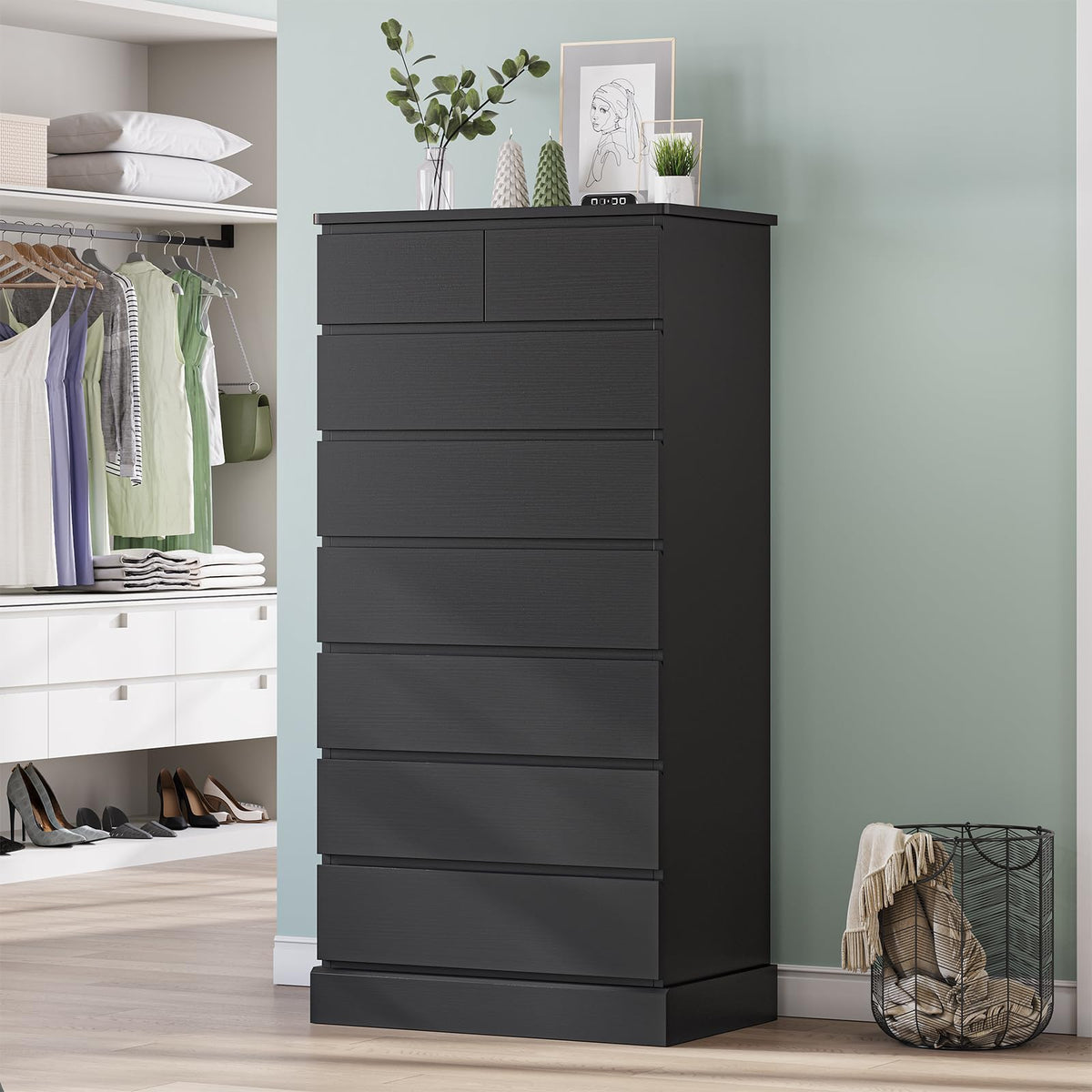 Black 8 Drawer Wood Dresser A78290