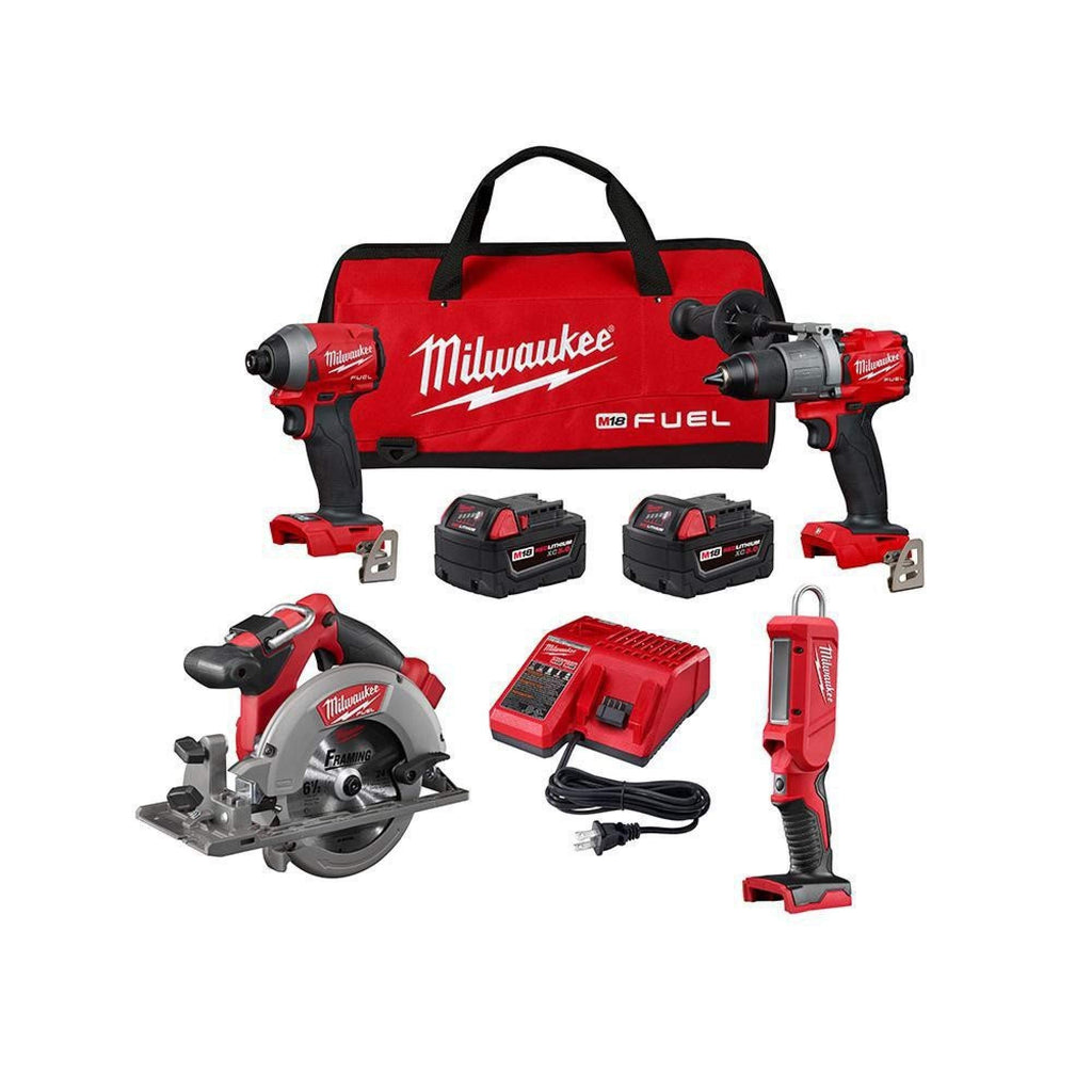 18-Volt Lithium-Ion Brushless Cordless 4-Tool Combo Kit with 5.0 Ah Batteries J14280