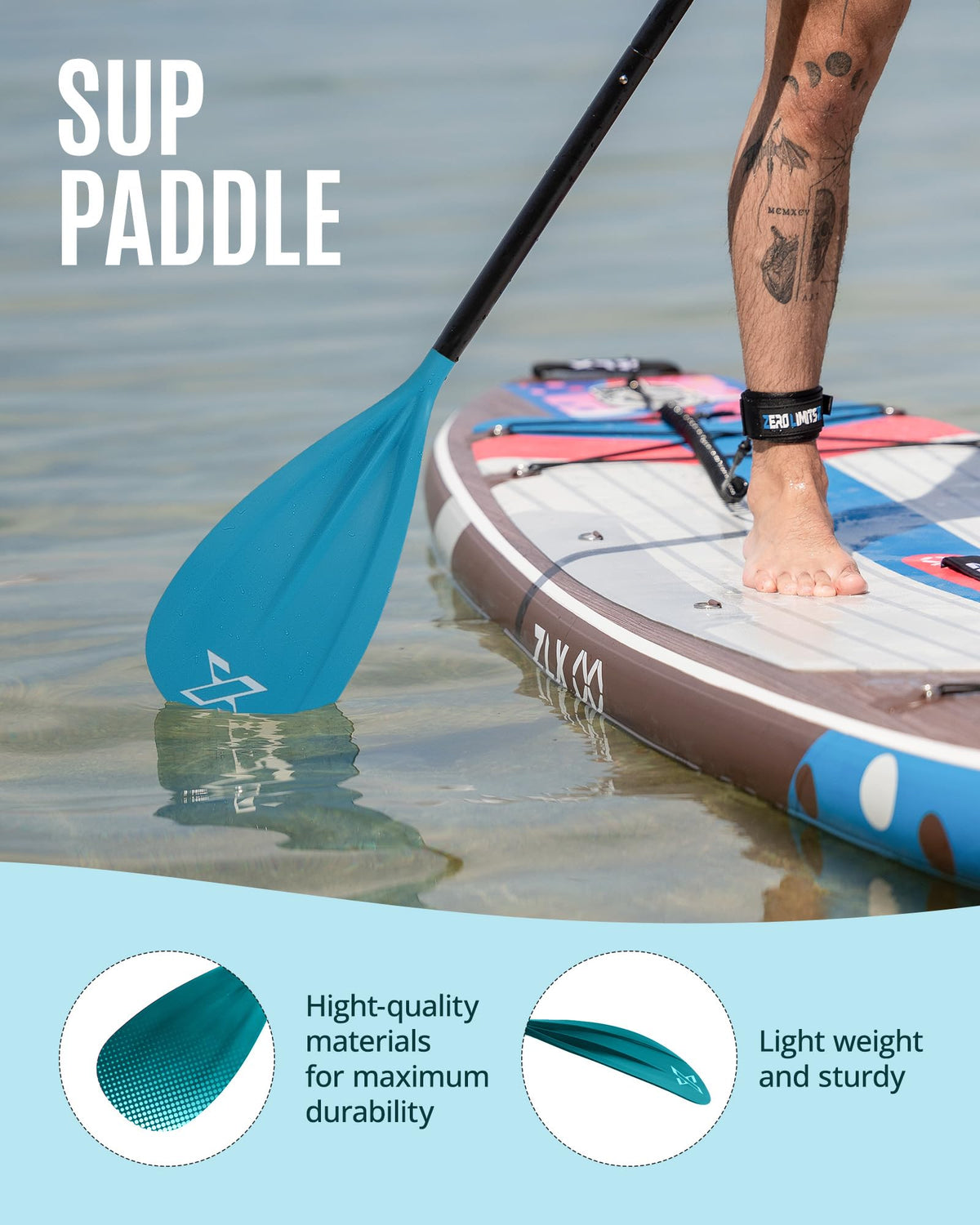 Adjustable SUP Paddle with Fiber Blade U365647