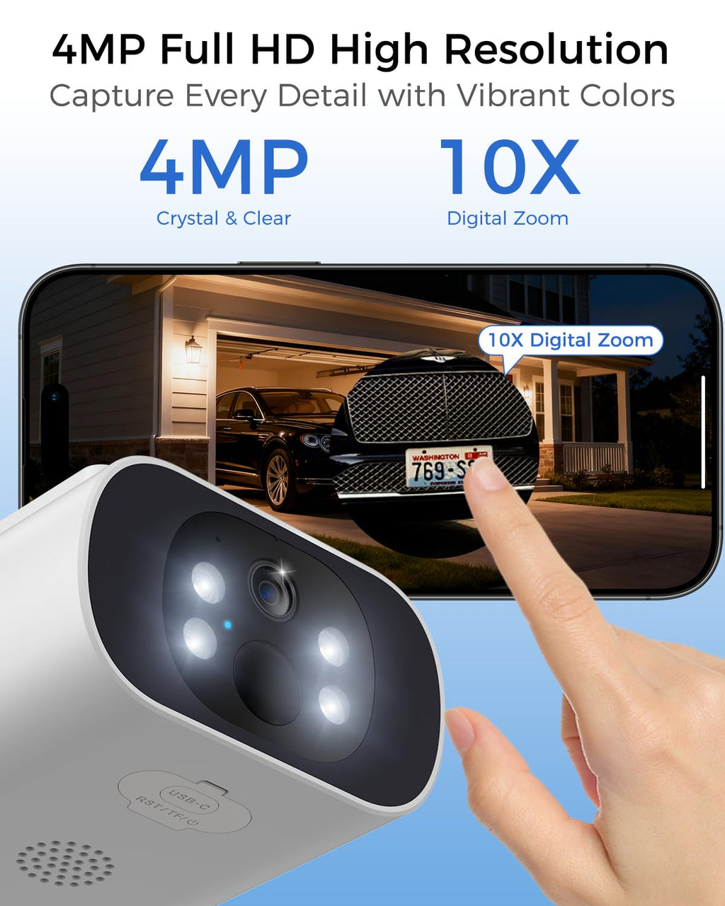 4MP Solar Security Cameras Wireless Outdoor K8026