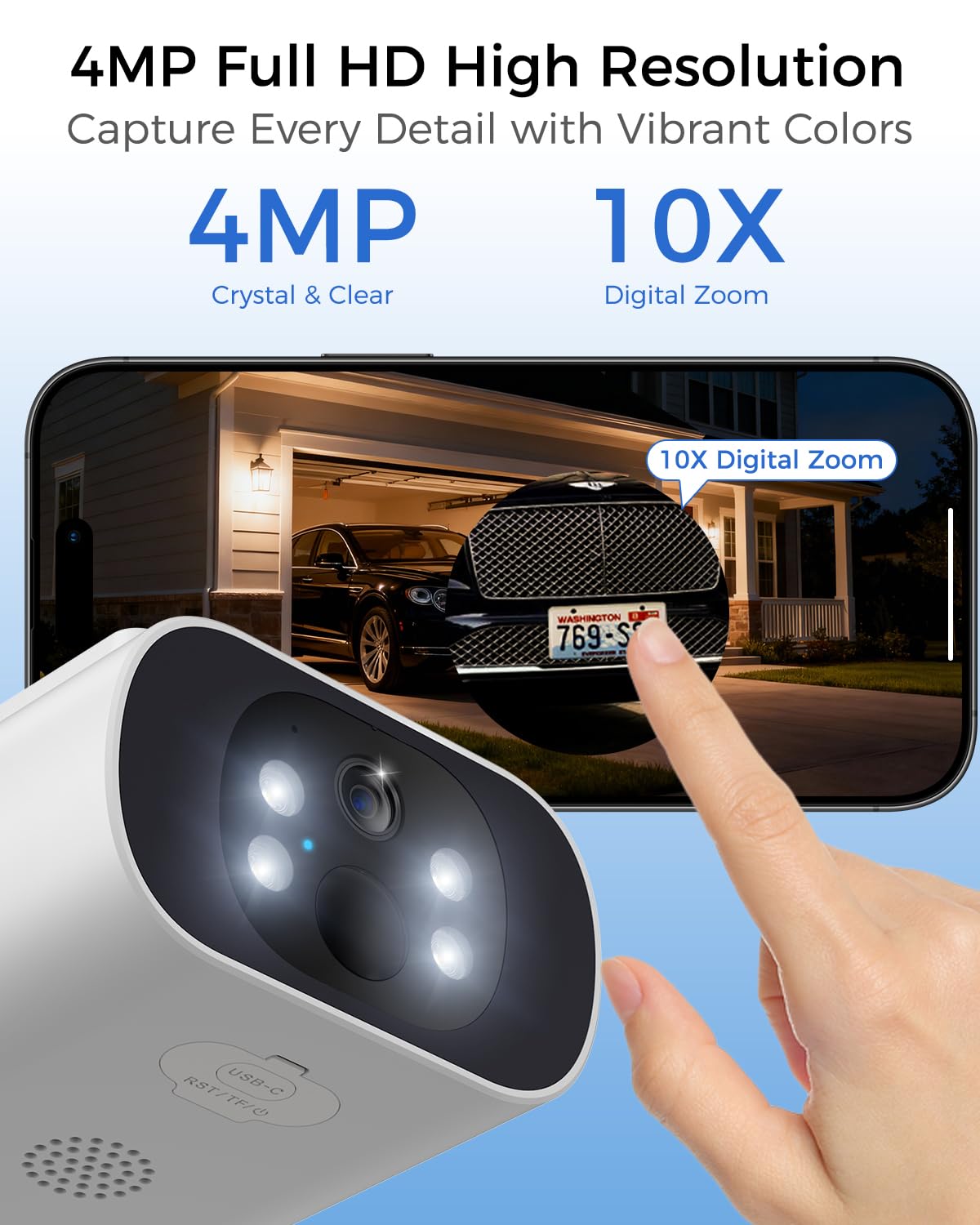 4MP Solar Security Cameras Wireless Outdoor K8026