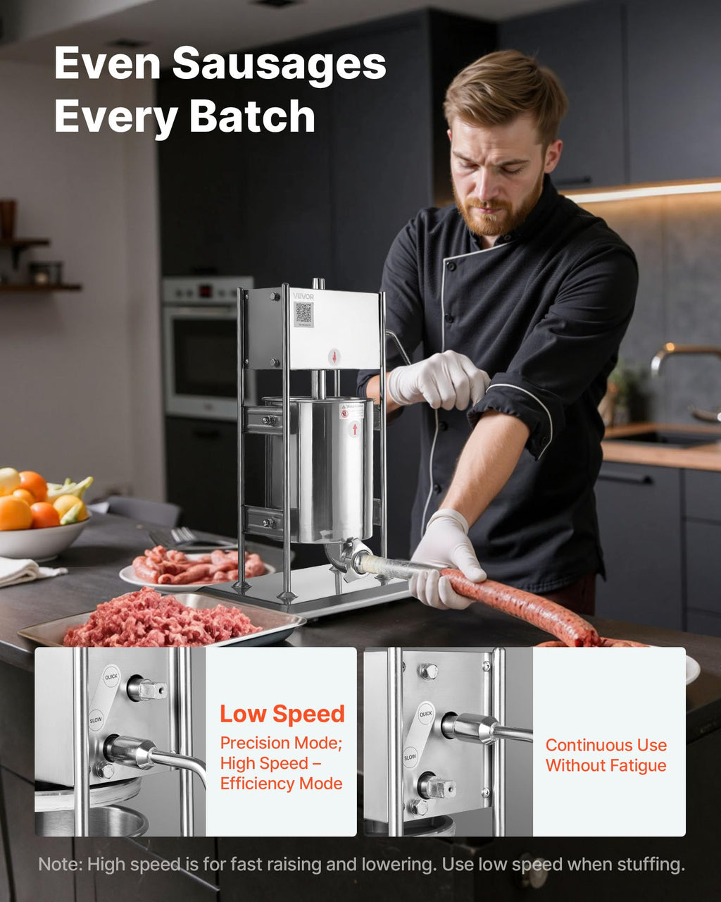 10 L Stainless Steel Vertical Manual Sausage Stuffer I3045